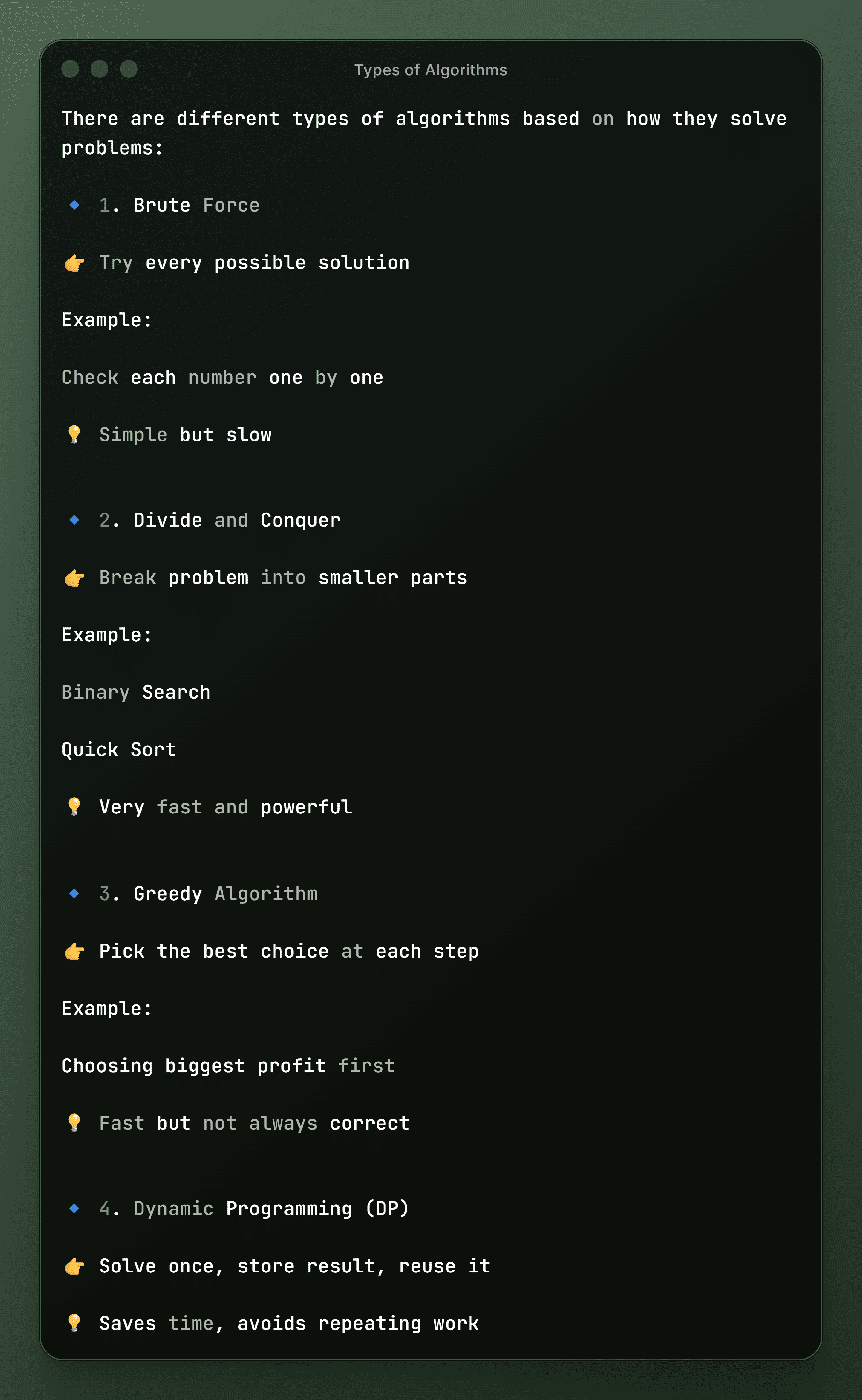 Types of Algorithms